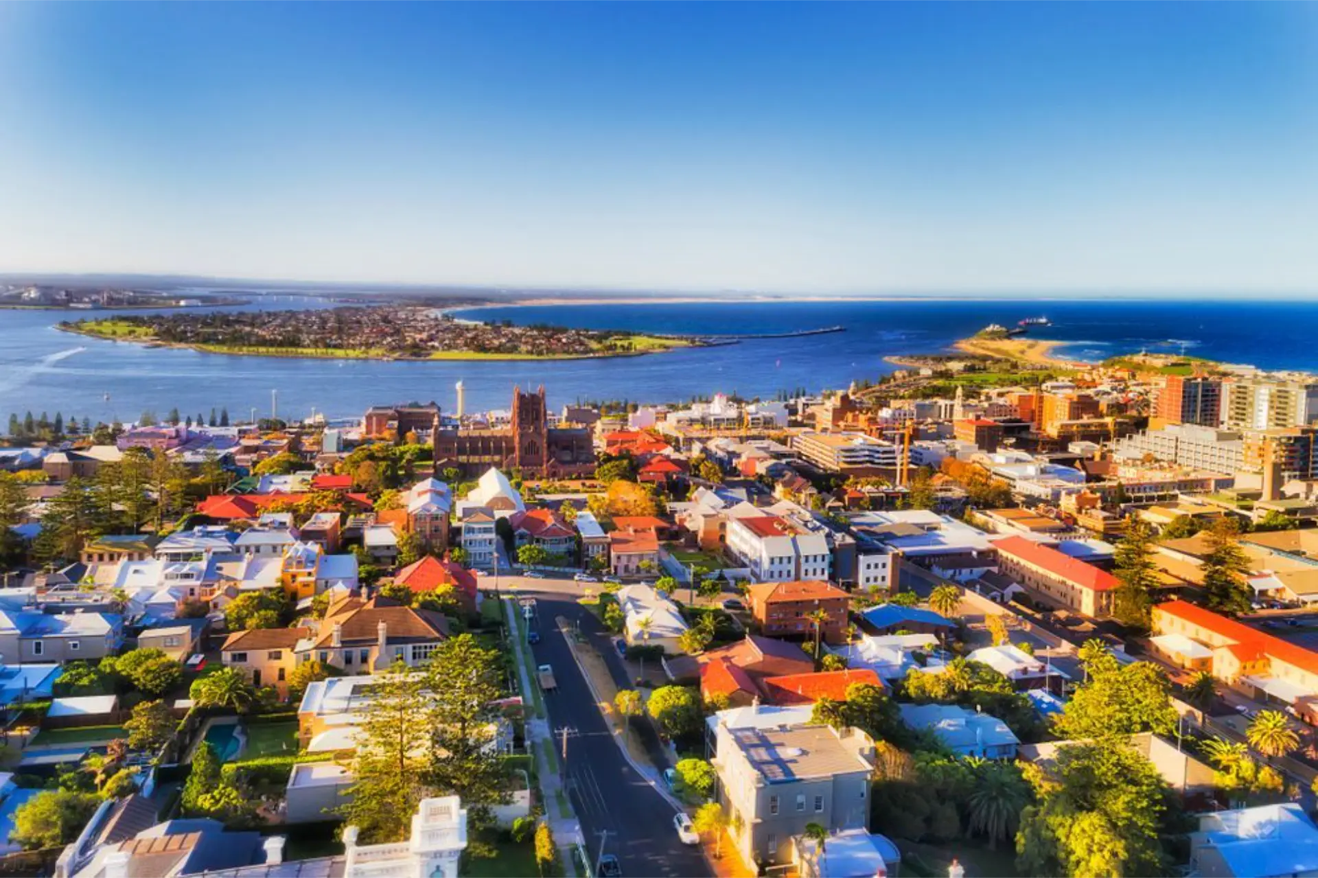 Aerial view of Newcastle, Hunter Valley