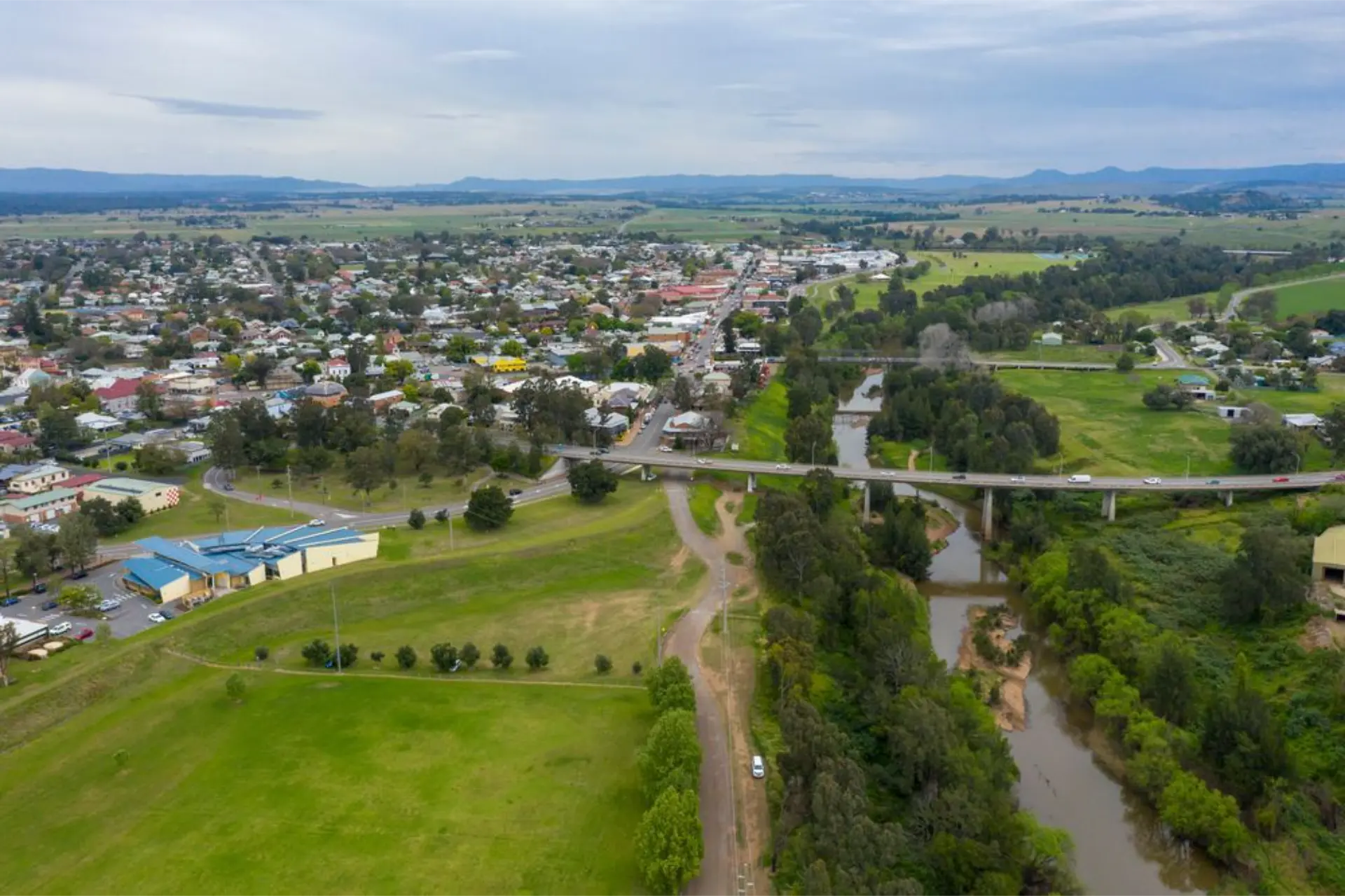 Aerial view of Singleton, Hunter Valley